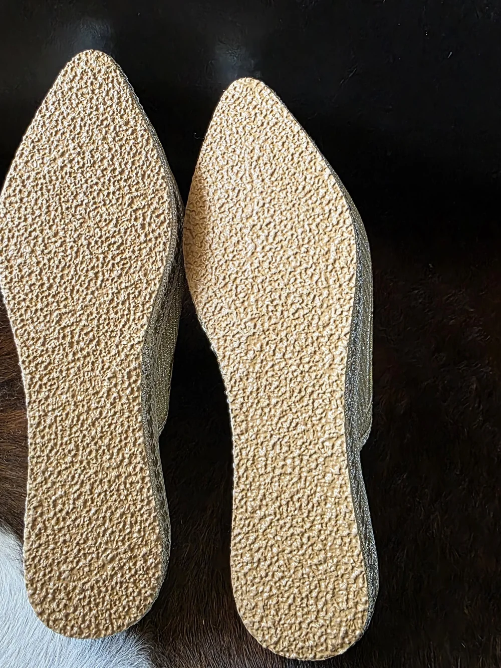 Chaussure Royal Metallic Gold Platform Espadrille Slip On Shoes Size 9